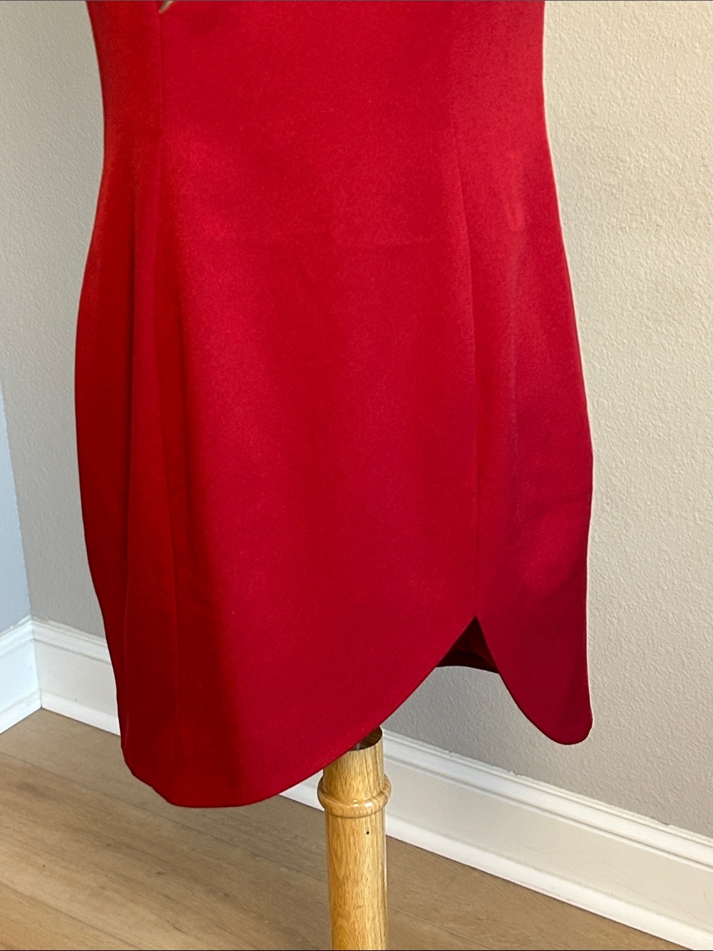 Michael Costello x REVOLVE Hanna Mini Dress one-shoulder asymmetrical Red size M - Picture 4 of 16